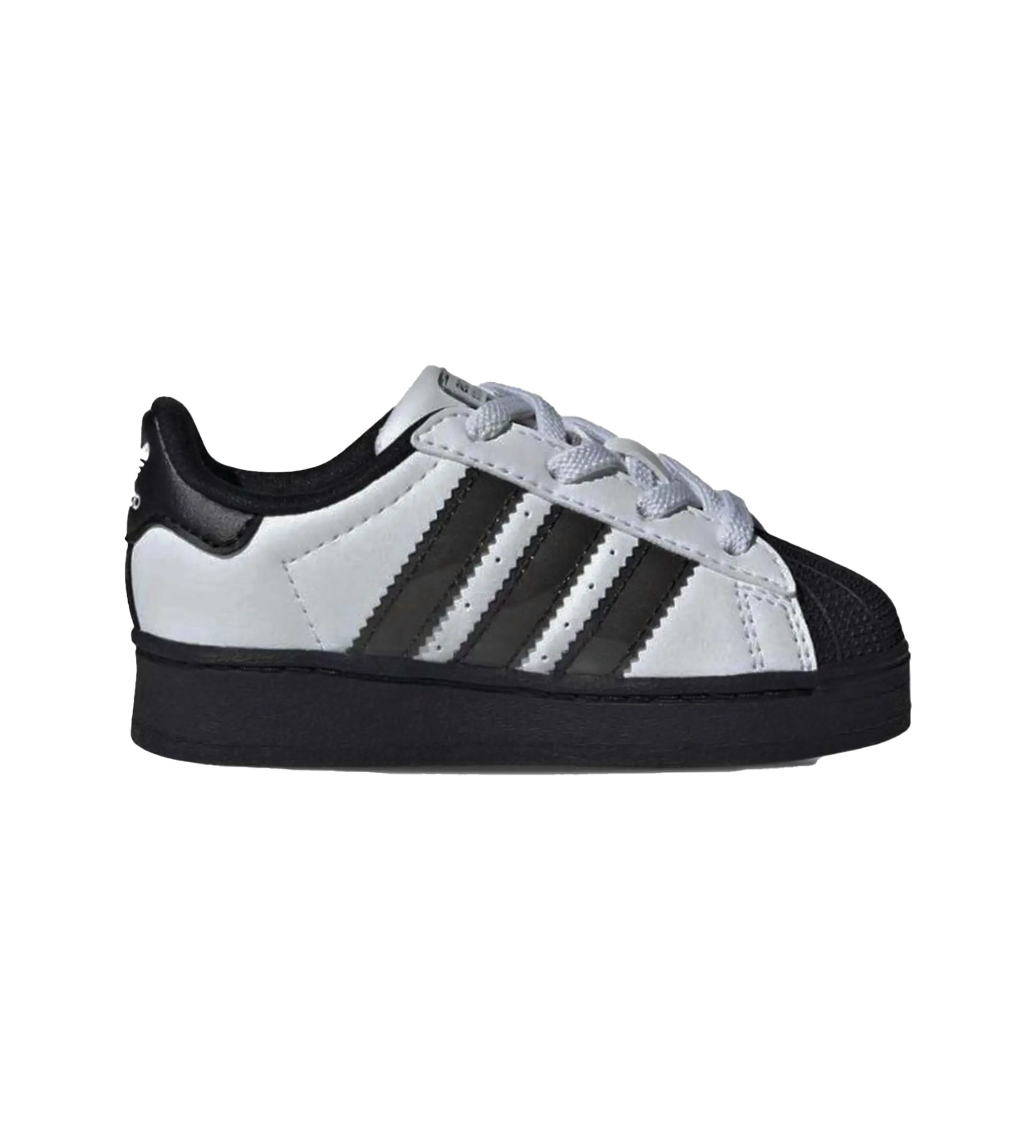 Adidas Superstar LED Lights Comfort Closure Elastic Lace Sneakers in White & Black (TD)