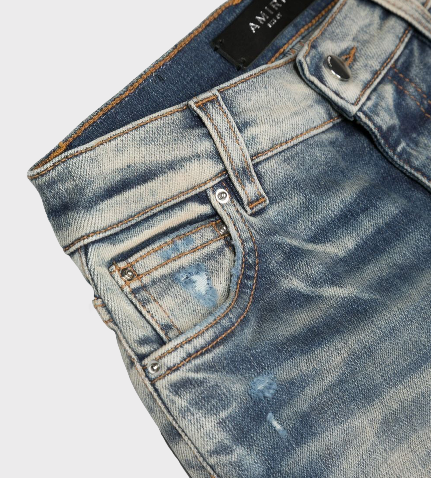 Distressed Slim-Cut Jeans Clay Indigo