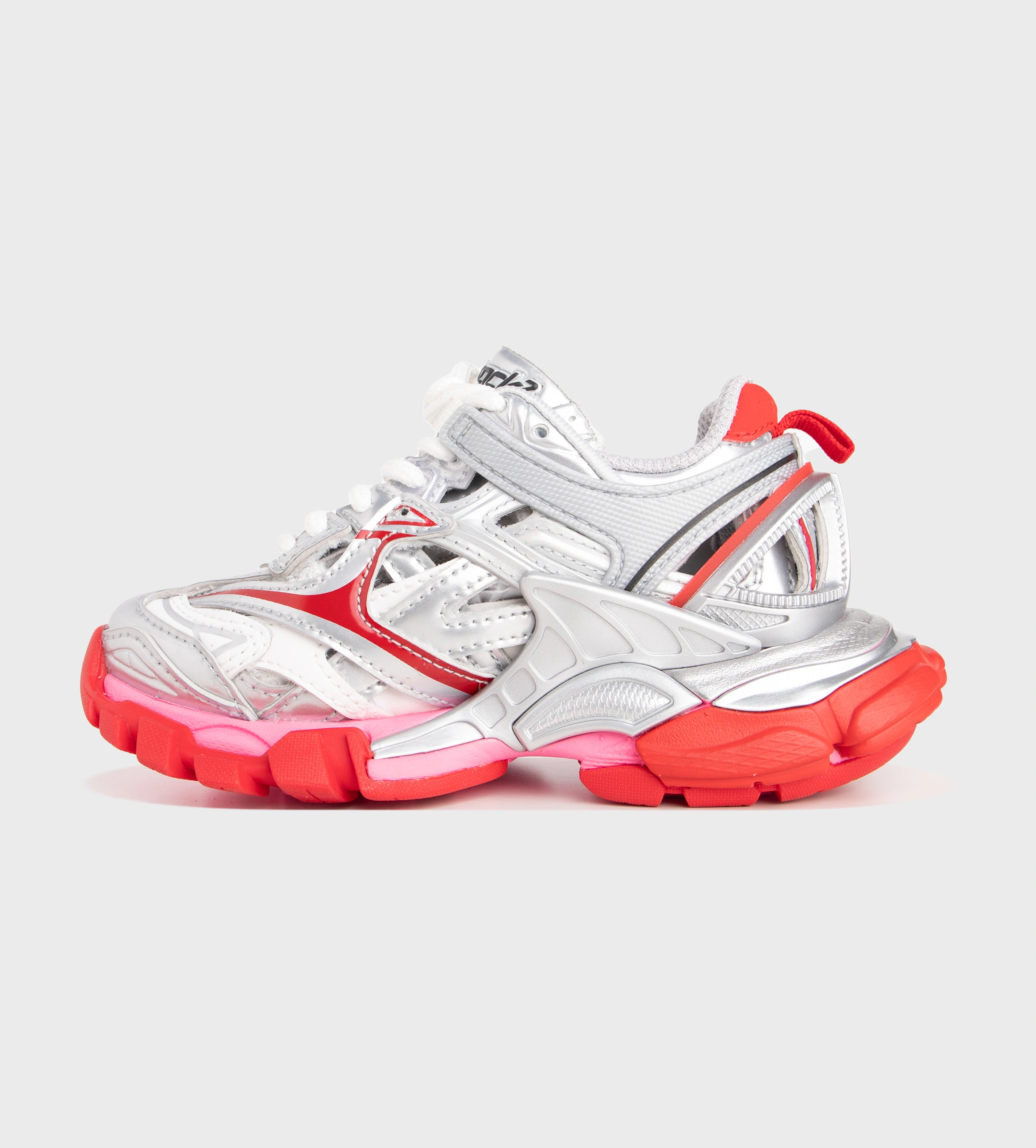 Track 2 Lace-Up Sneakers Silver Pink