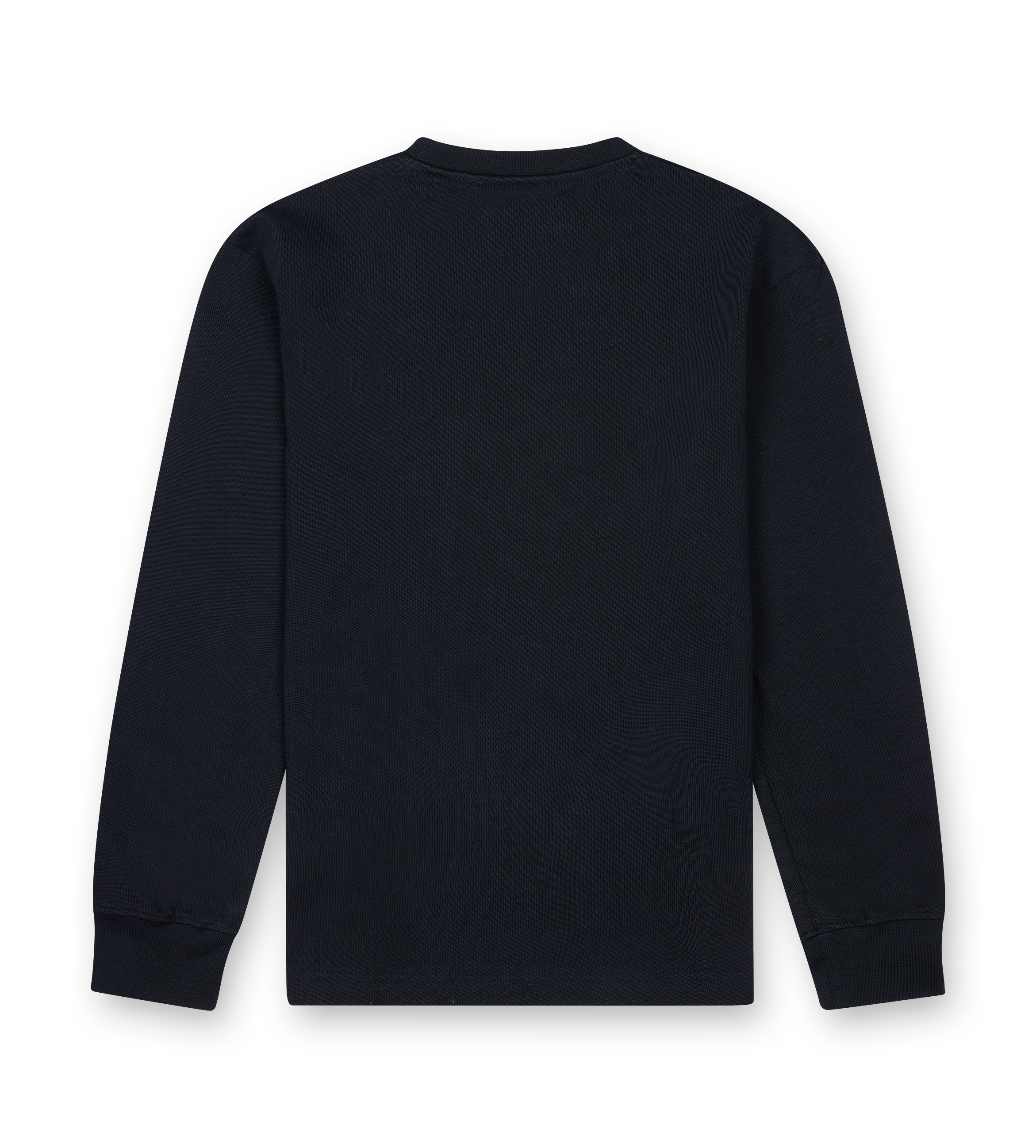 Black long-sleeve shirt on a white background