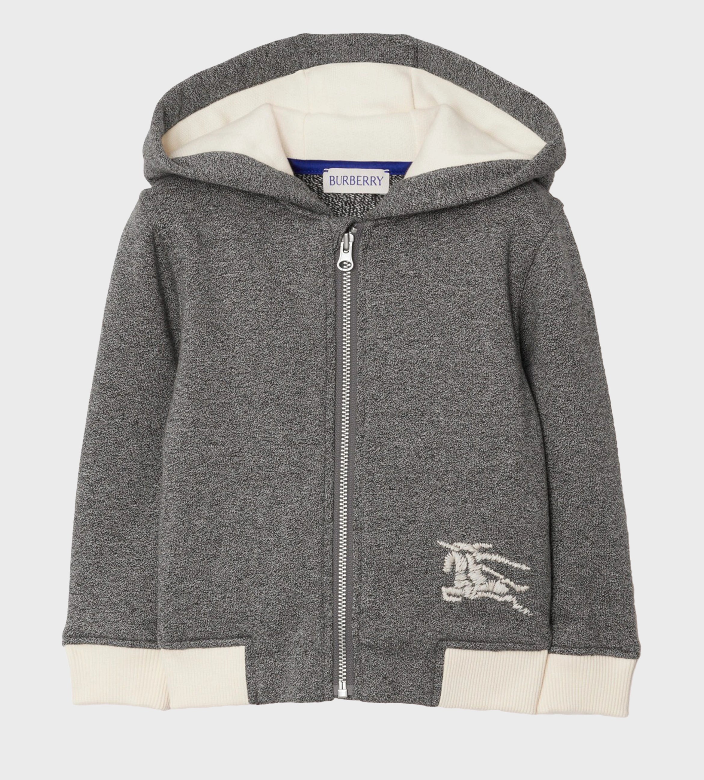 Baby EKD Logo-Embroidered Zip-up Hoodie Grey