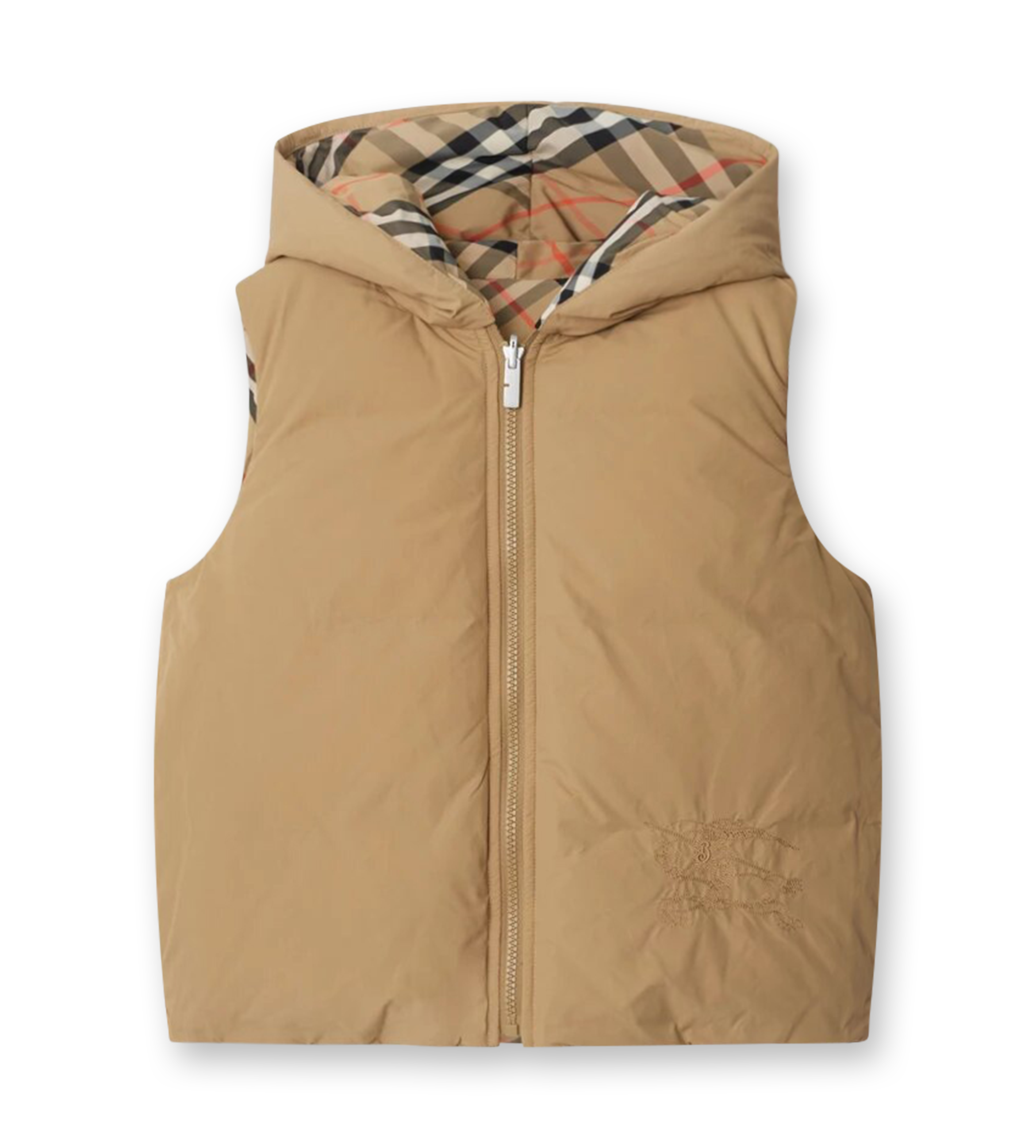 Baby Reversible Check Pattern Gilet Sand FOUR Kids