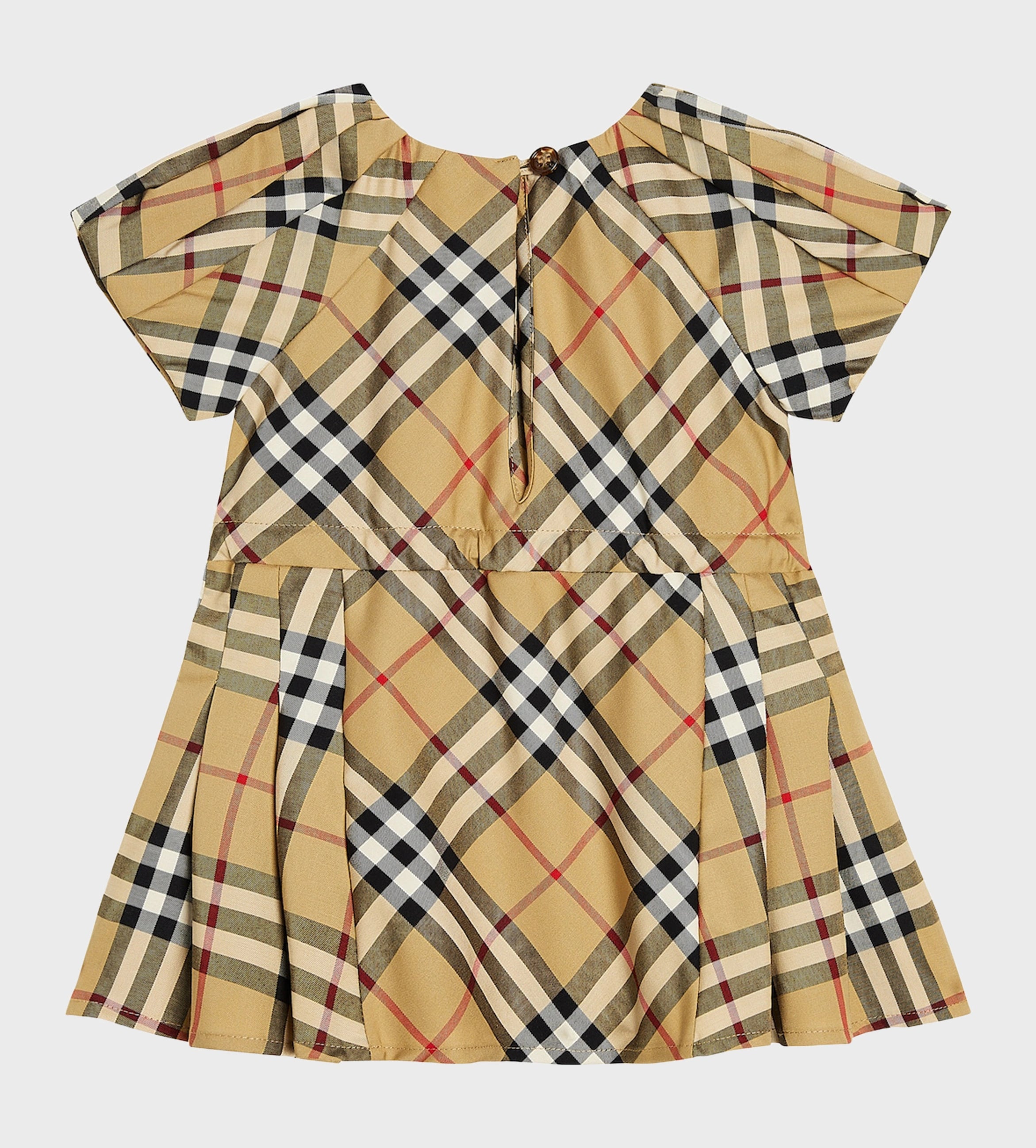 Baby Pleated Check Stretch Dress Archive Beige