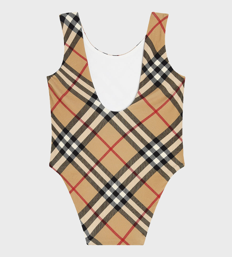 Baby Vintage Check Swimsuit Archive Beige