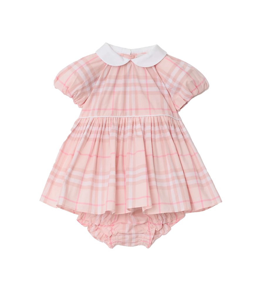 Burberry Check Cotton Dress with Bloomers in Ice Pink (Baby)