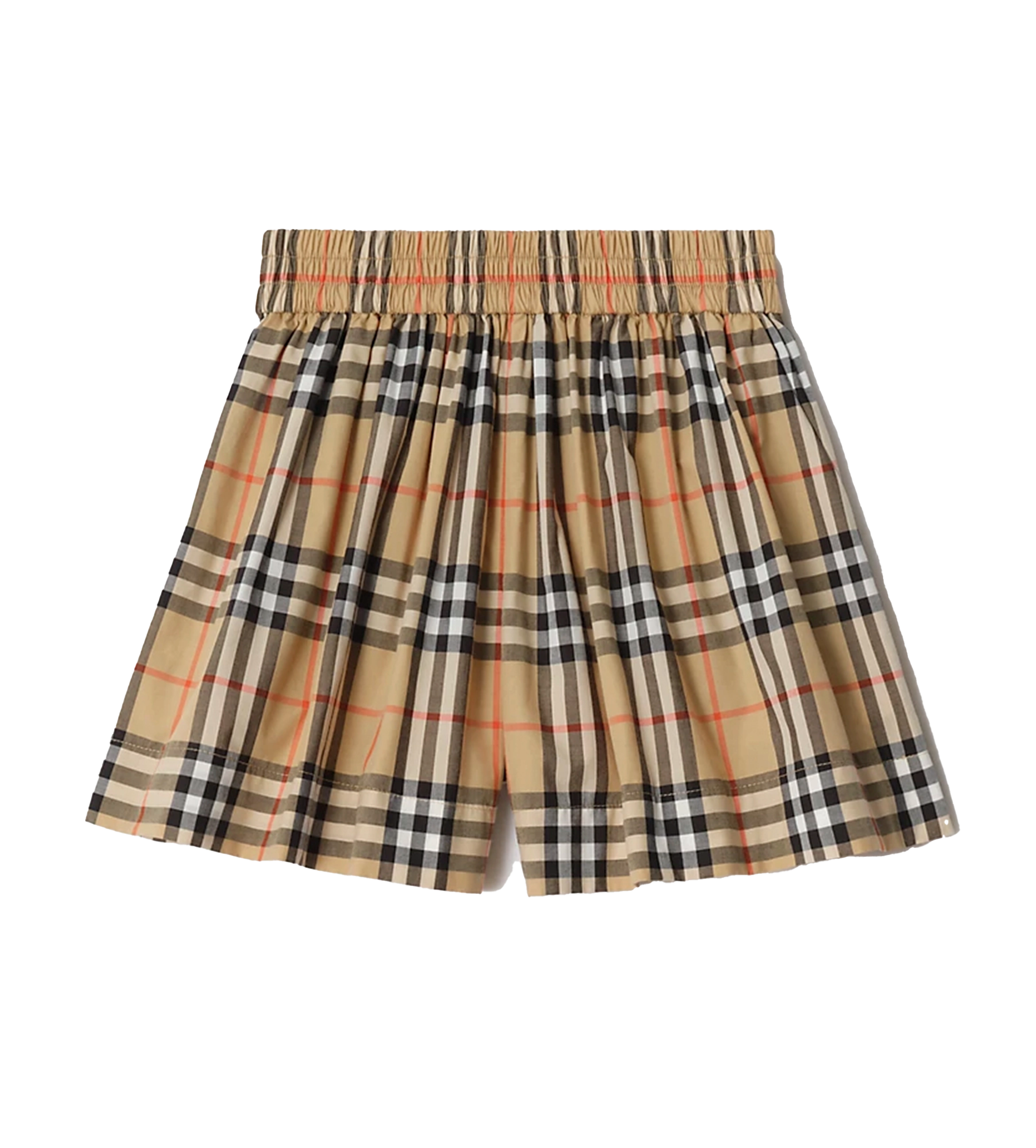 Burberry Check Cotton Shorts in Sand Beige (Kids)