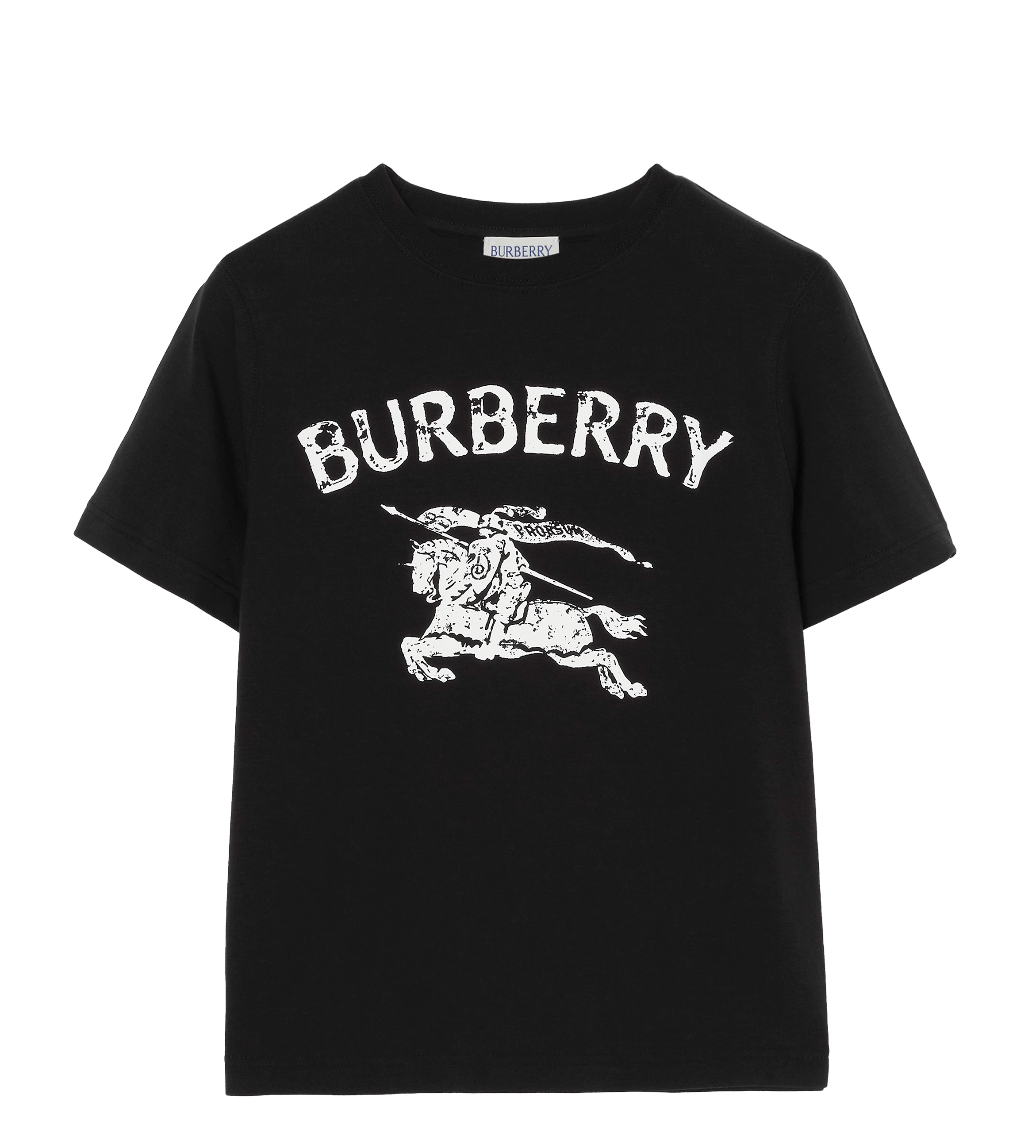 Burberry EKD Stretch Cotton T-Shirt in Black (Kids)
