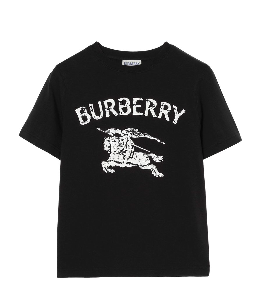 Burberry EKD Stretch Cotton T-Shirt in Black (Kids)