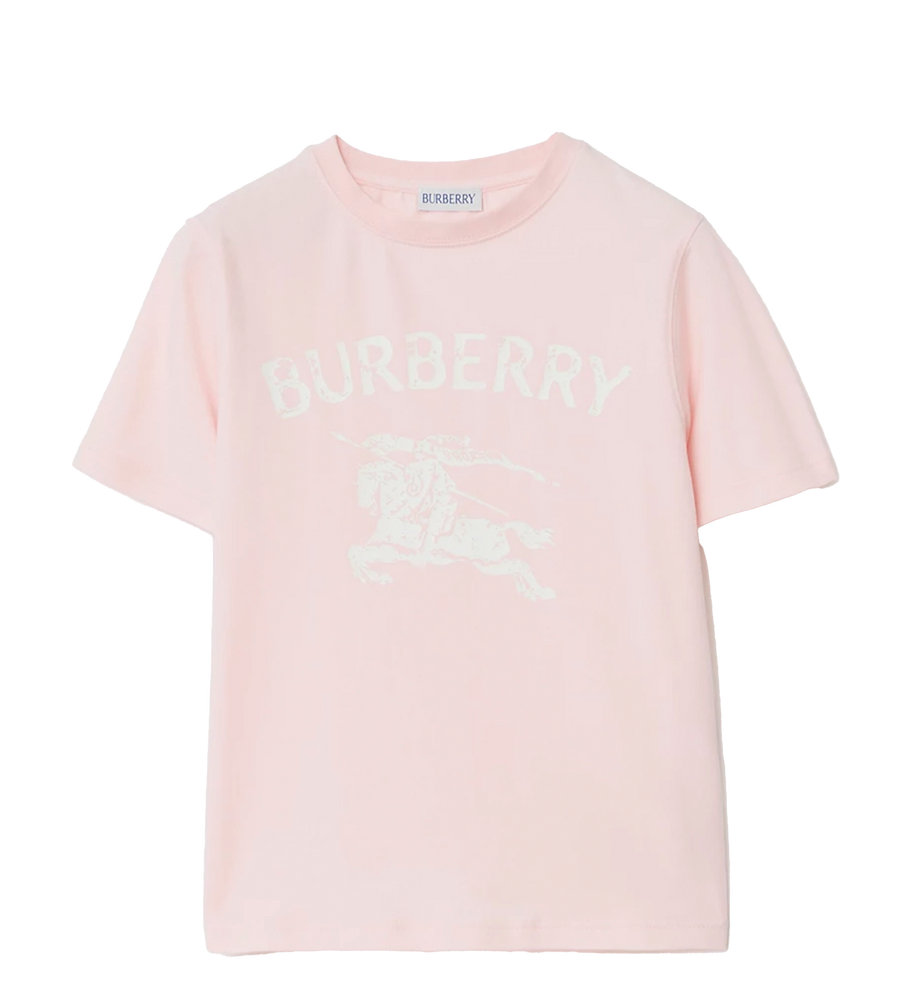 Burberry EKD Stretch Cotton T-Shirt in Ice Pink (Kids)