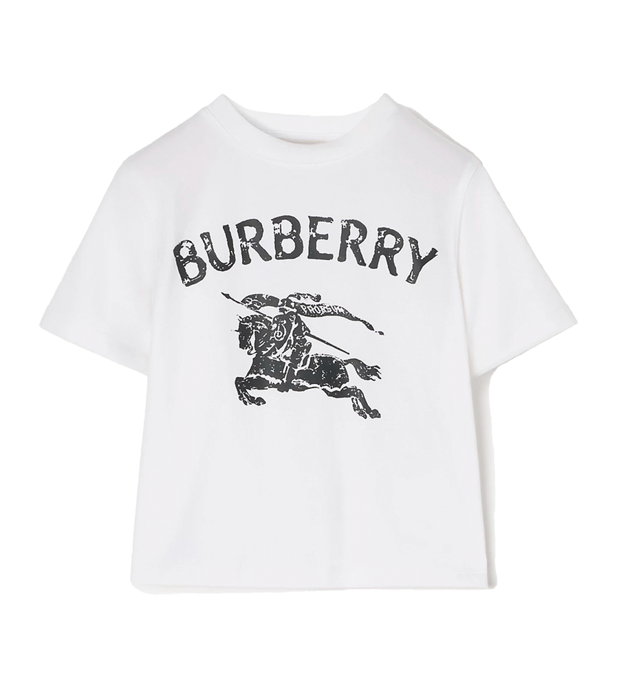 Burberry EKD Stretch Cotton T-Shirt in White (Baby)