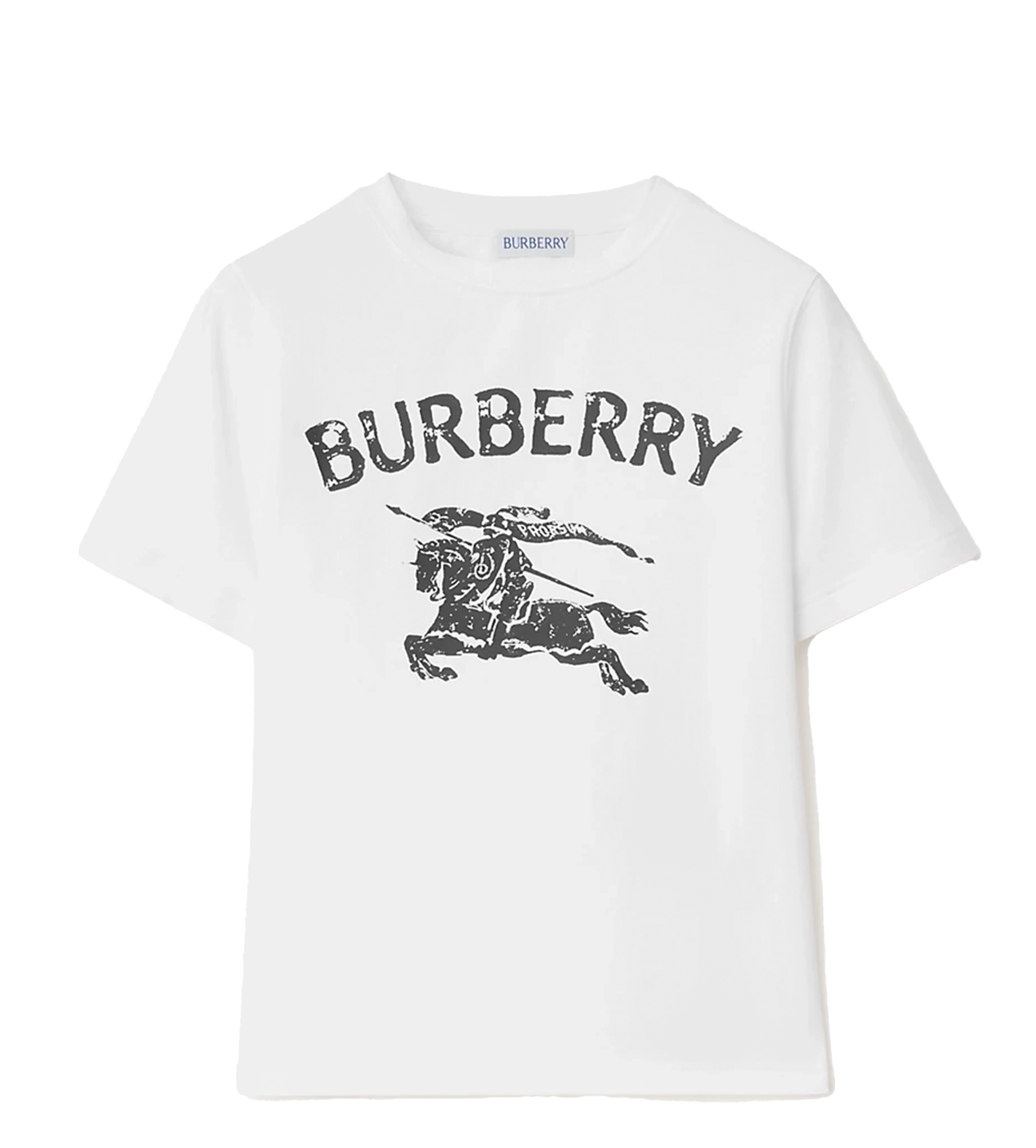 Burberry EKD Stretch Cotton T-Shirt in White (Kids)