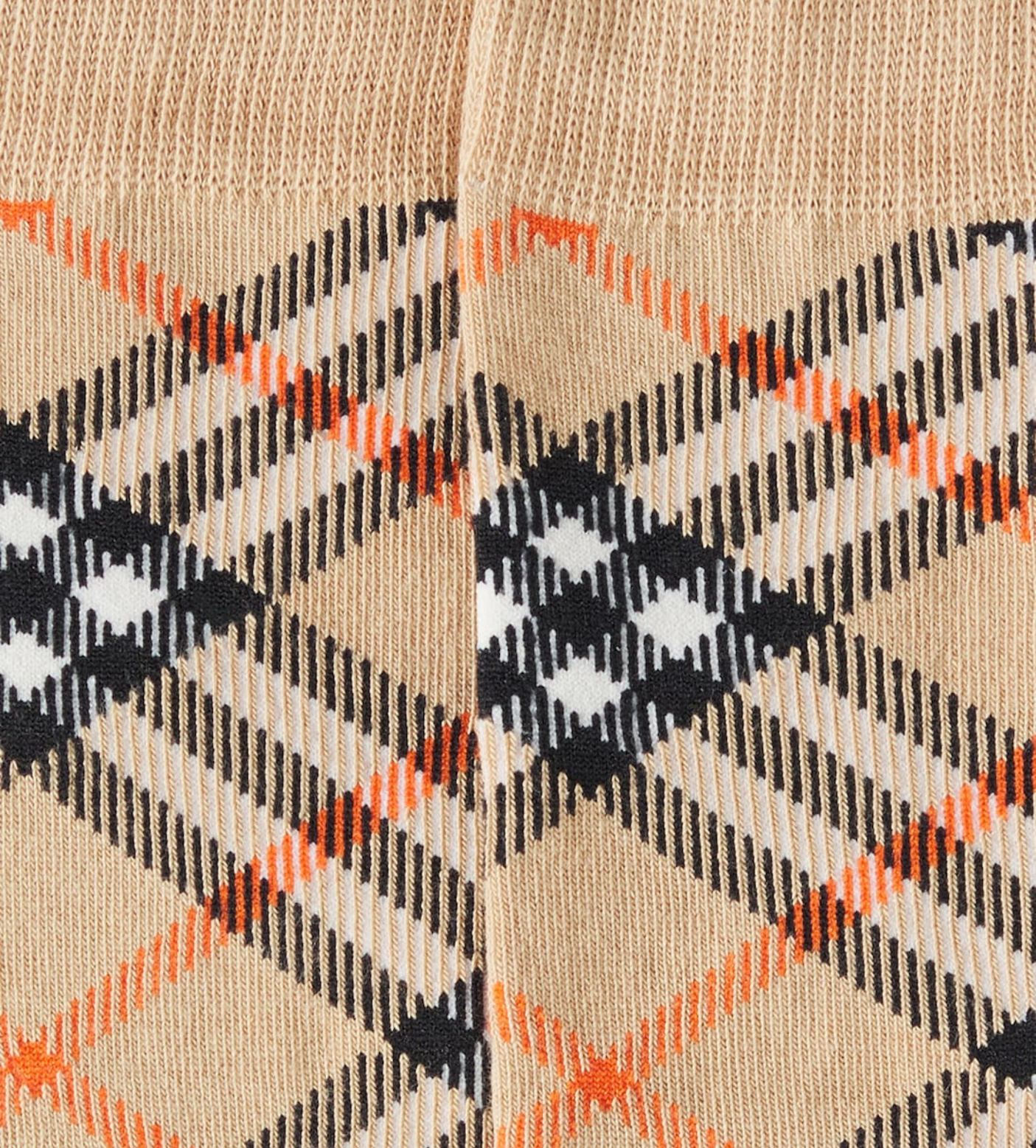 Check Cotton Blend Socks Sand