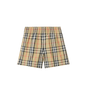 Kids Check Swim Shorts Sand Beige