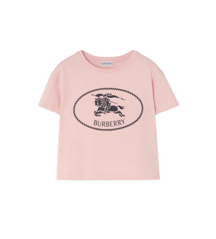 Kids Knight Stamp Cotton T-shirt Pink