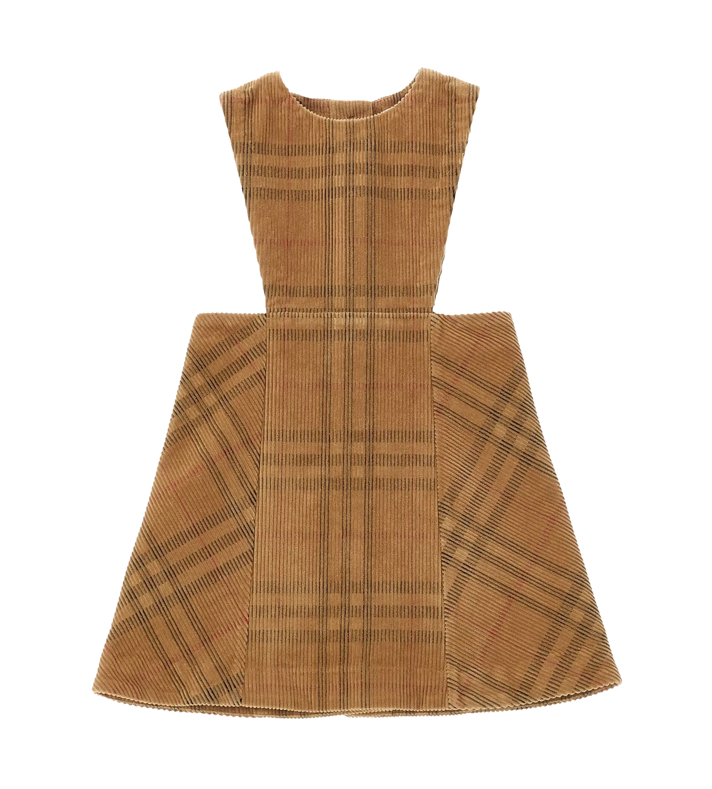 Brown plaid dress on a white background