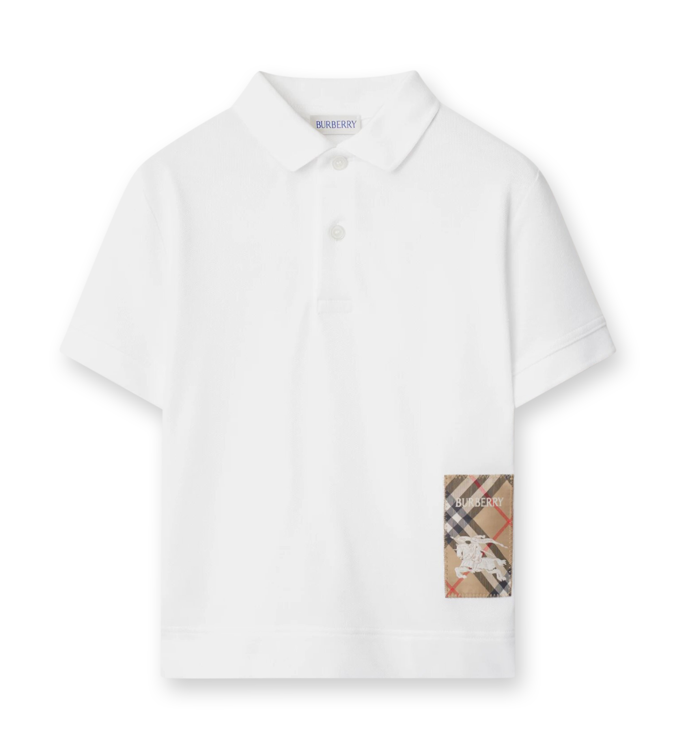 Check Label Polo Shirt White