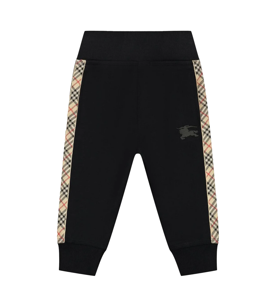 Burberry Signature Jackson Strip Sweatpants in Black & Beige (Baby):