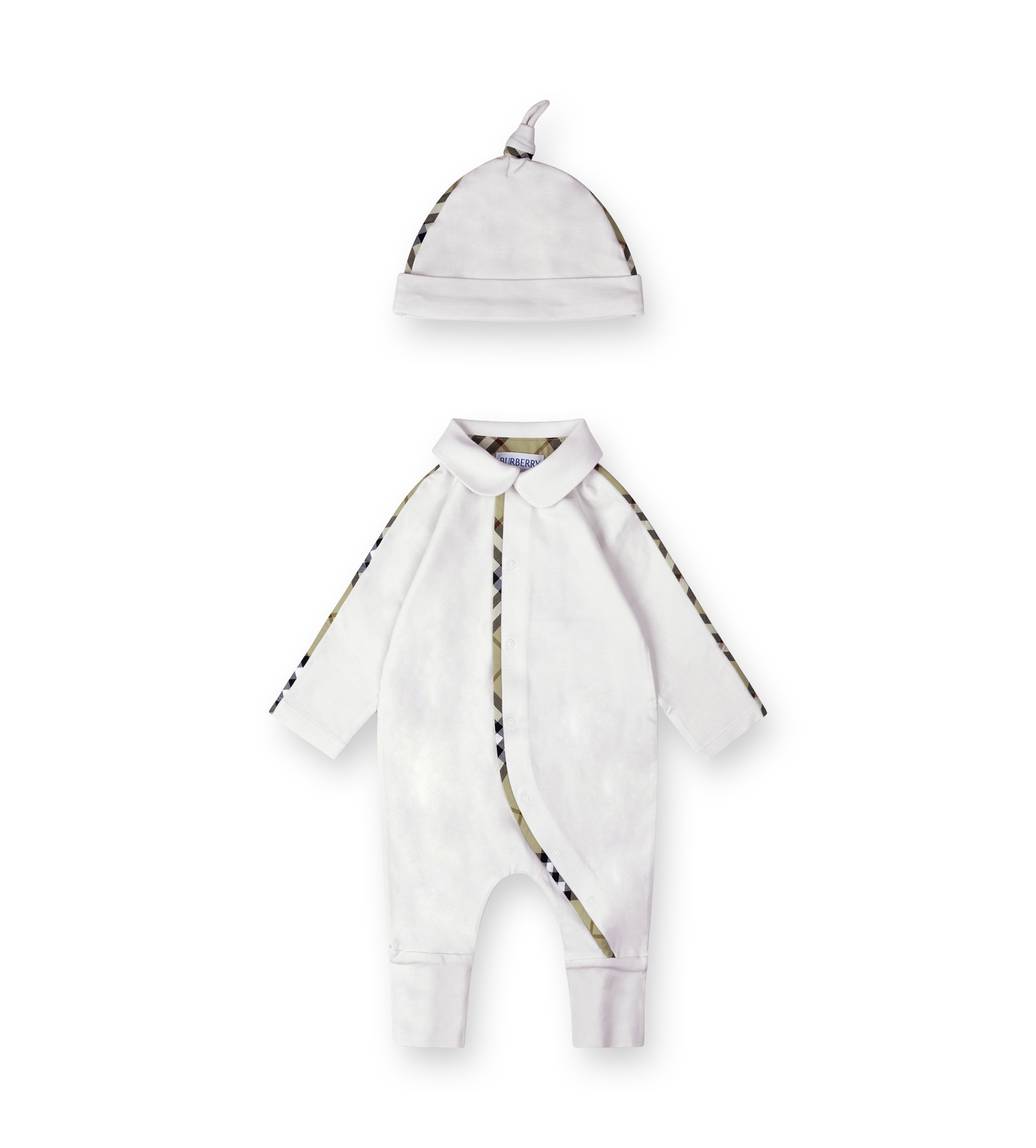 Burberry Stretch Cotton Three piece Baby Gift Set in White (Baby)
