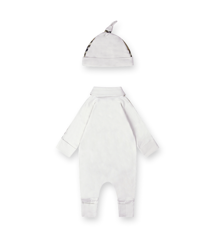 Burberry Stretch Cotton Three piece Baby Gift Set in White (Baby)