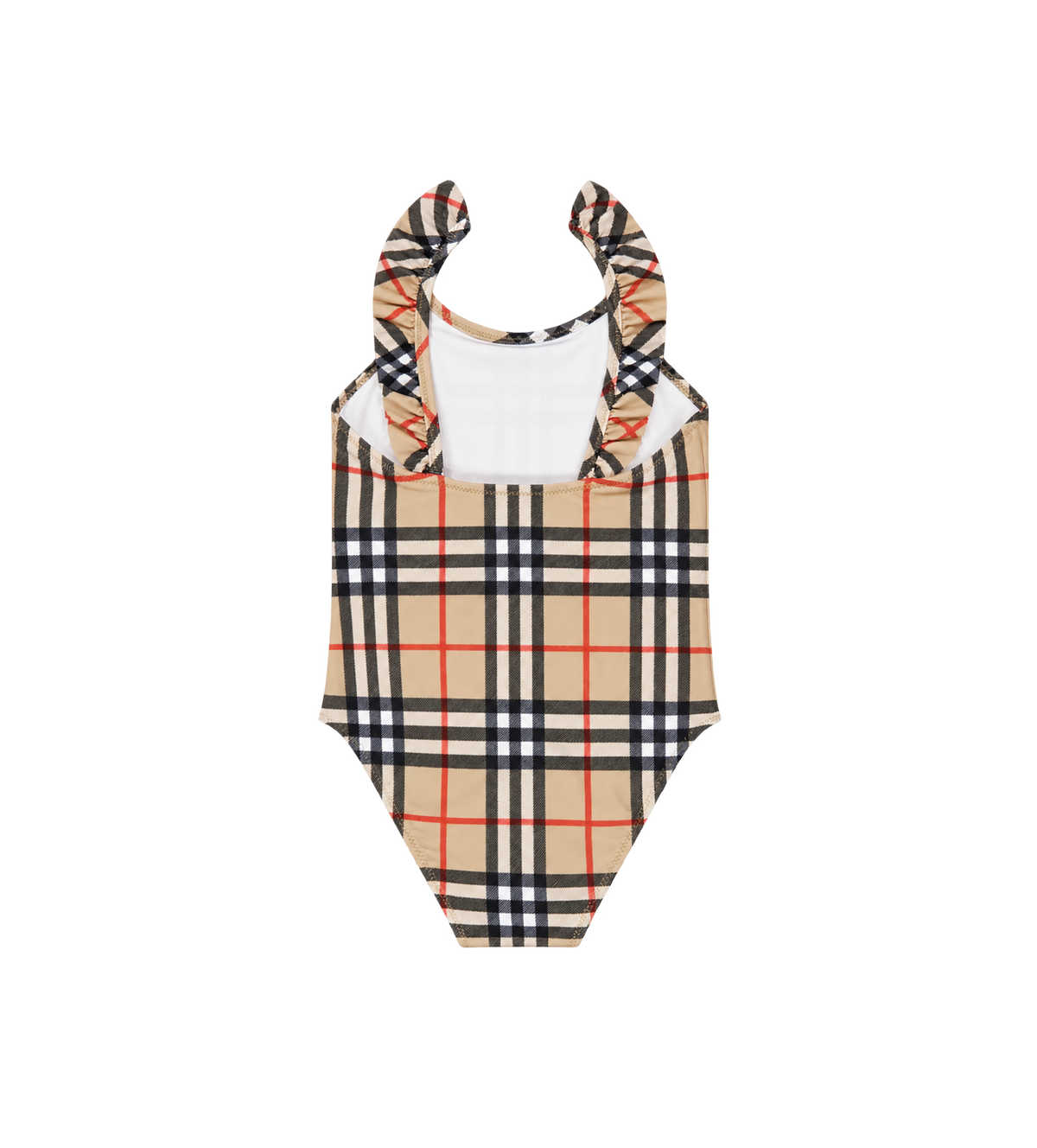 Baby Geruite Badpak Met Ruches Beige