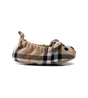 Baby Thomas Bear Check Cotton Booties in Sand Beige