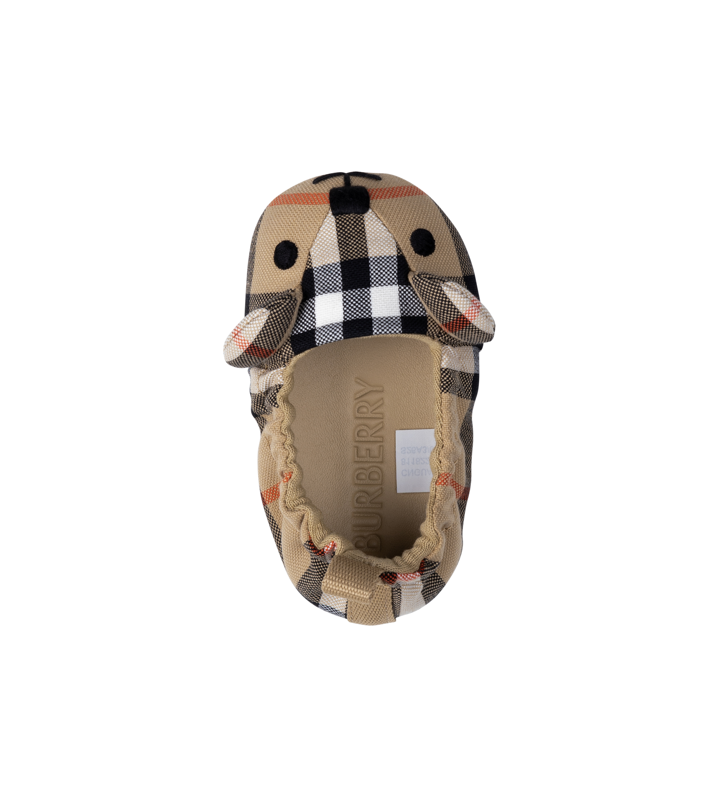 Burberry Thomas Bear Check Cotton Booties in Sand Beige