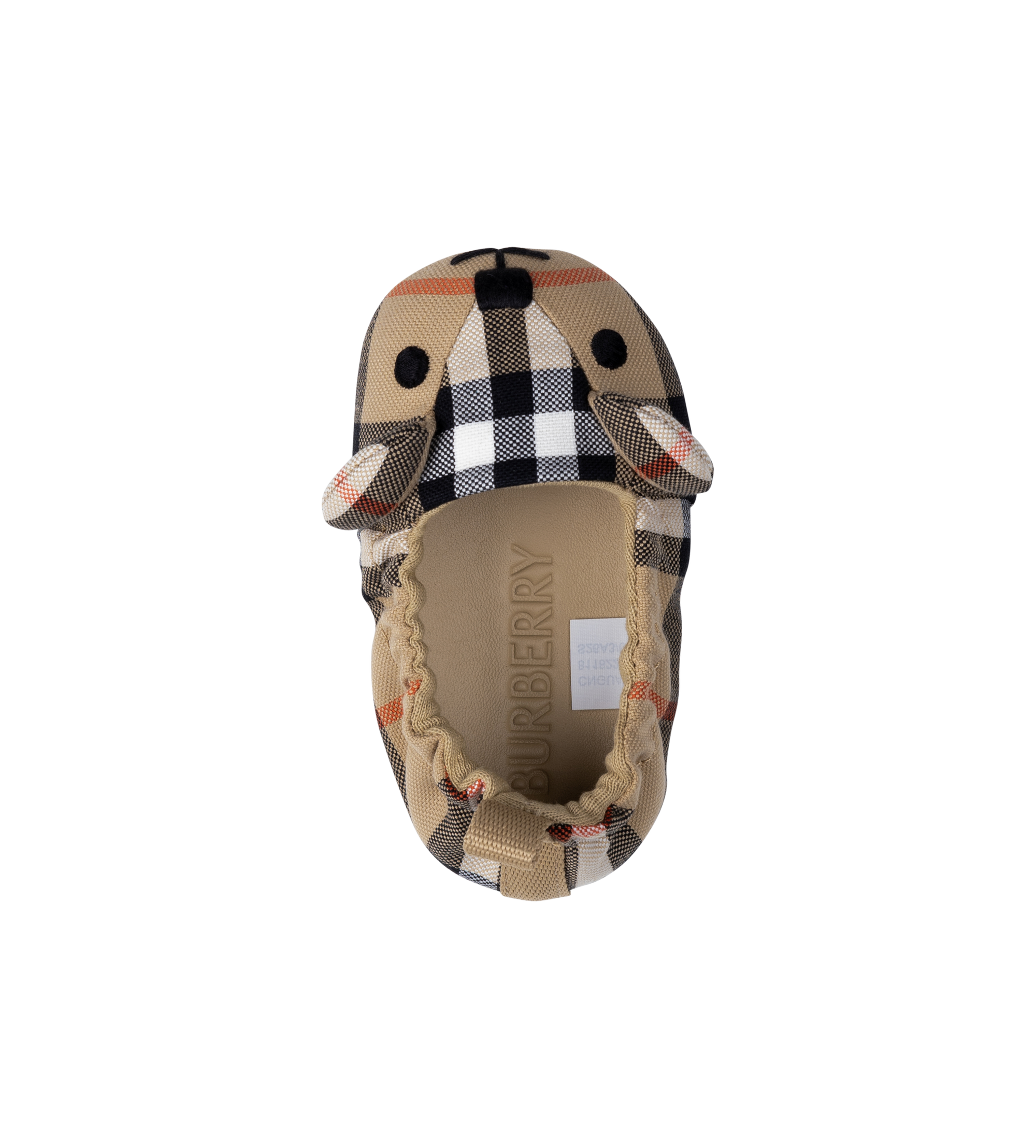 Burberry Thomas Bear Check Cotton Booties in Sand Beige