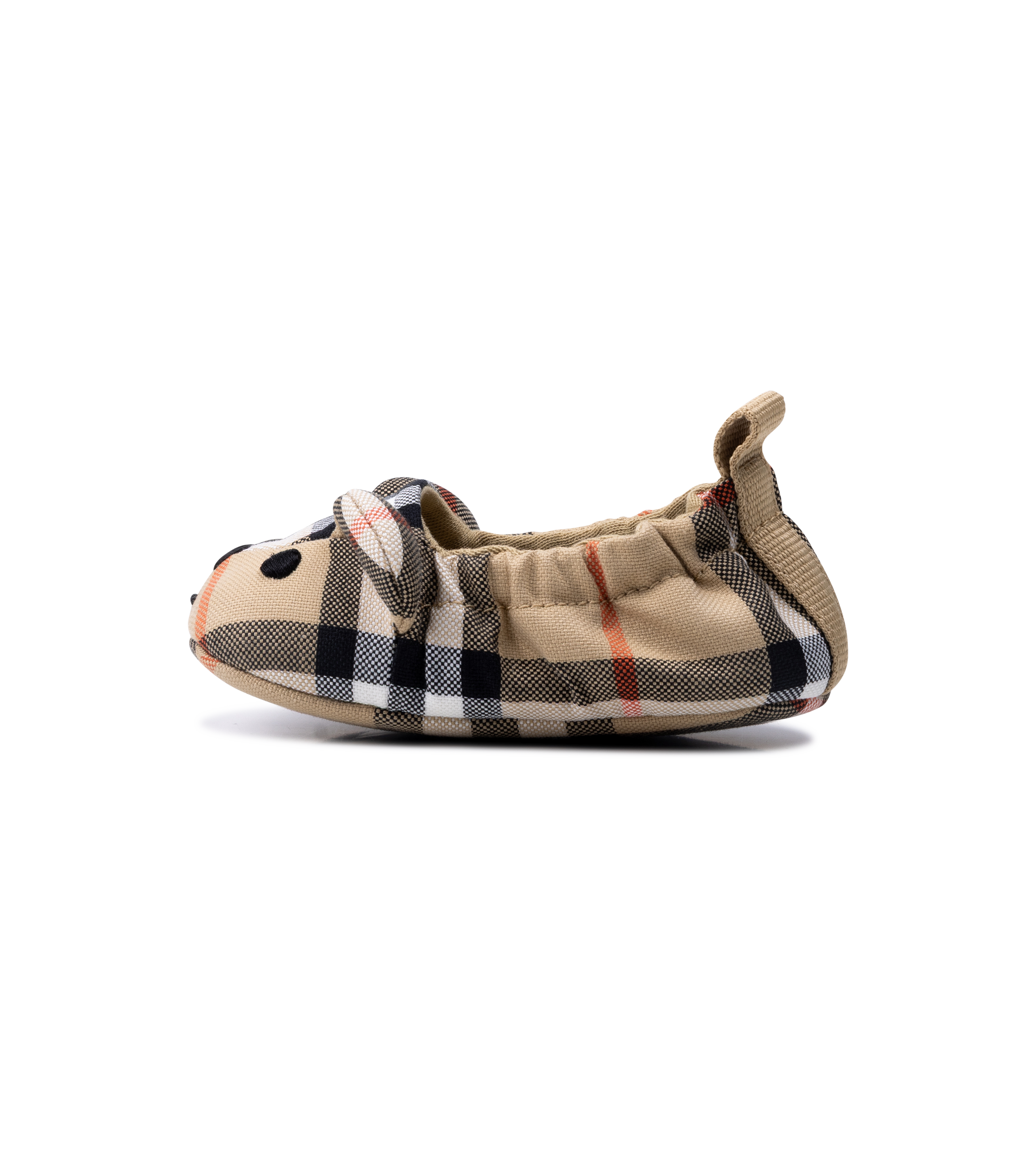 Burberry Thomas Bear Check Cotton Booties in Sand Beige