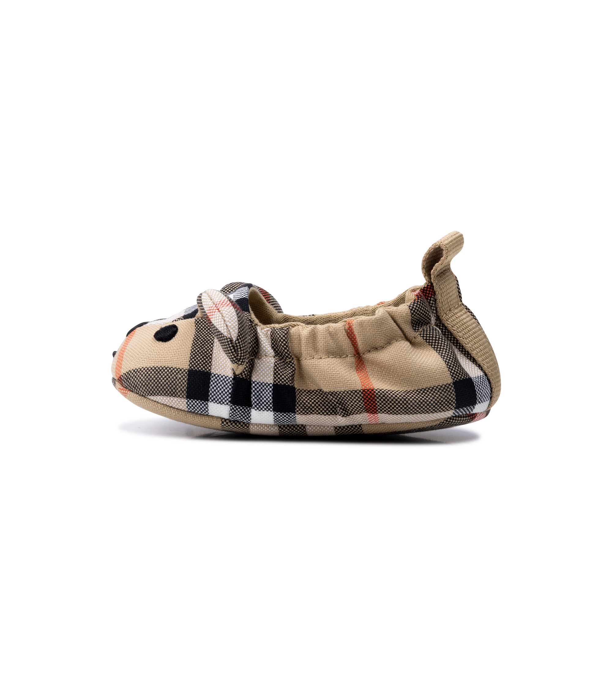 Burberry Thomas Bear Check Cotton Booties in Sand Beige