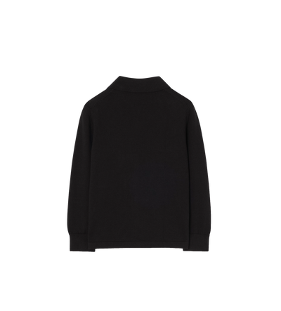 Kids Long-sleeve Knight Cotton Polo Shirt Black