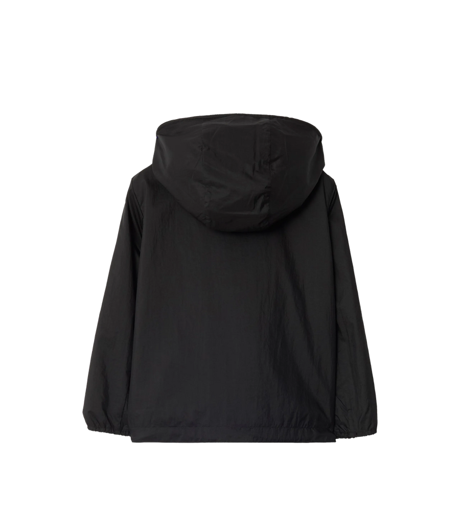 Burberry Jack met capuchon voor kinderen met geruite tape in zwart