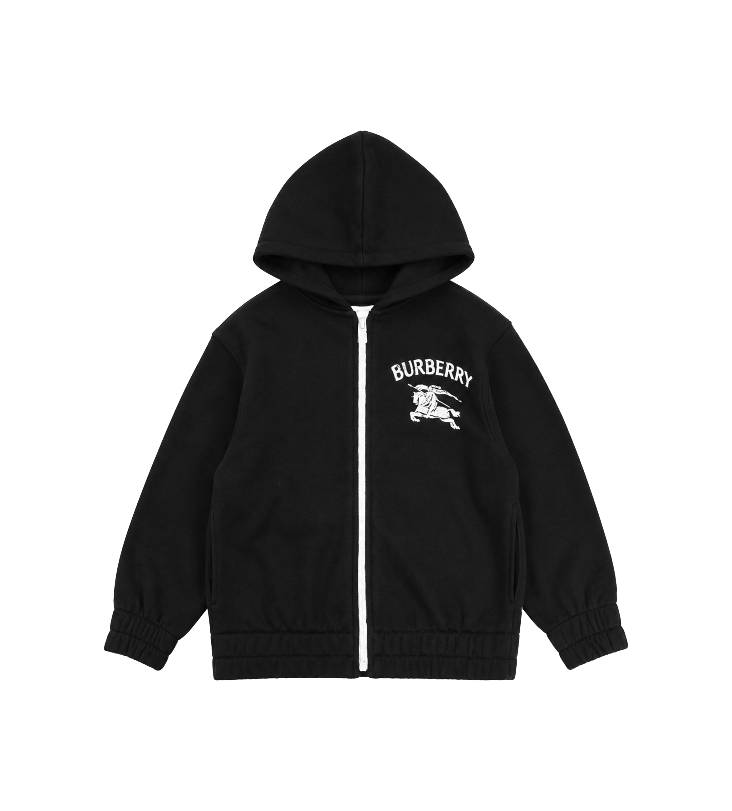 Burberry EKD Cotton Zip Hoodie in Black