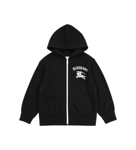 Burberry EKD Cotton Zip Hoodie in Black – FOUR Kids