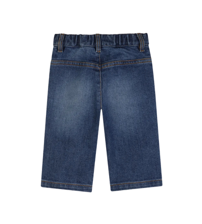 Jeans met Geborduurd Logo en Opgestikte Zakken Blauw