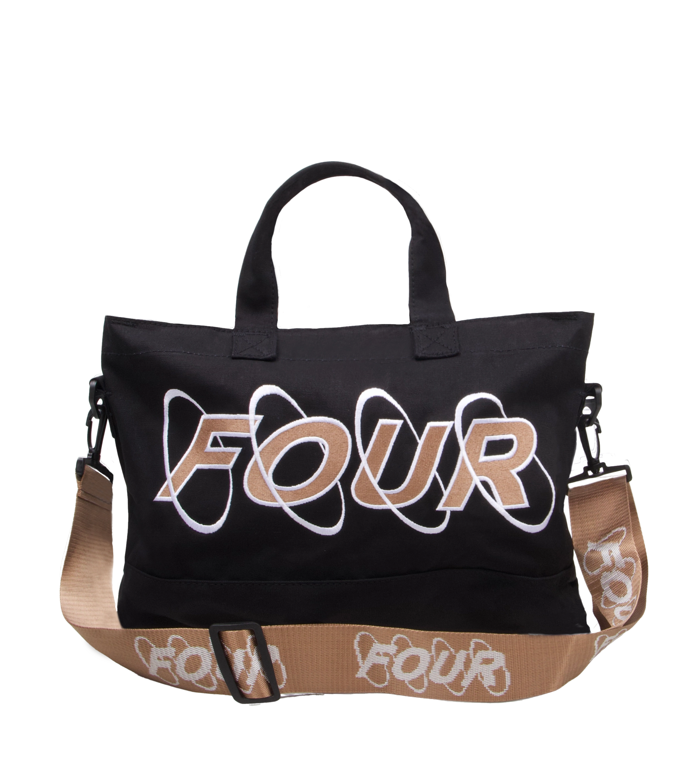 Circles Embroidery Shopper Cappuccino