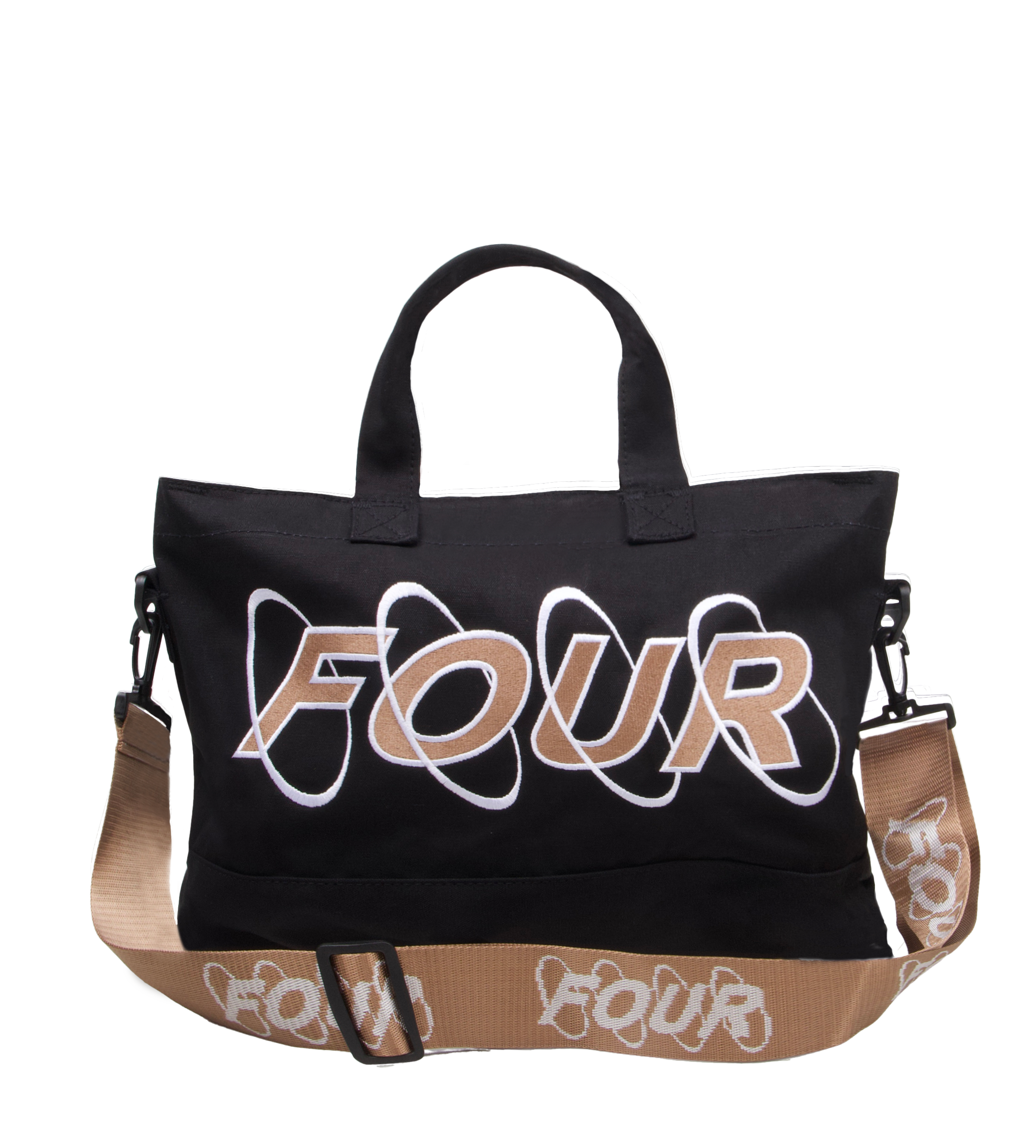 Circles Embroidery Shopper Cappuccino