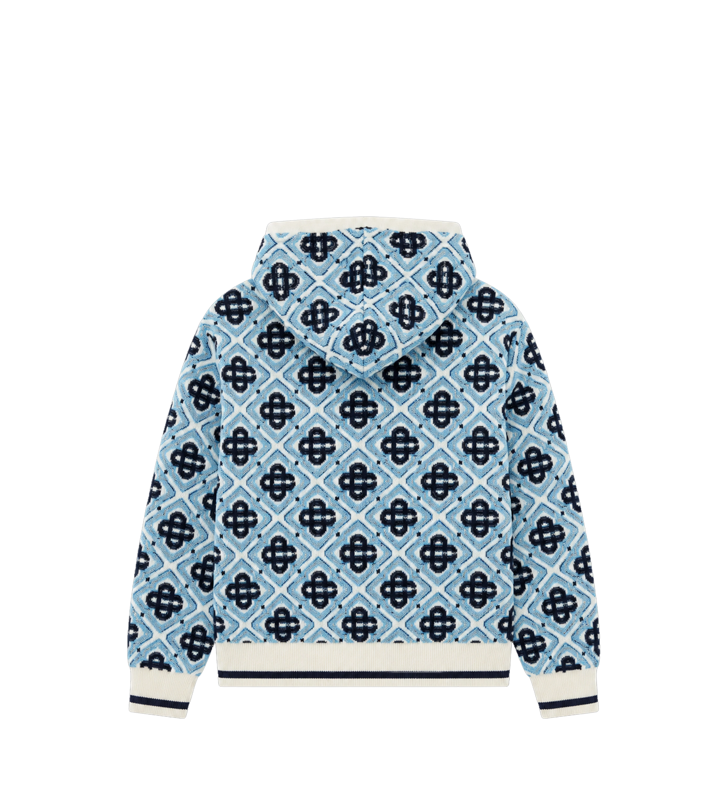 Kids Monogram Zip-Up sweatshirt met capuchon blauw