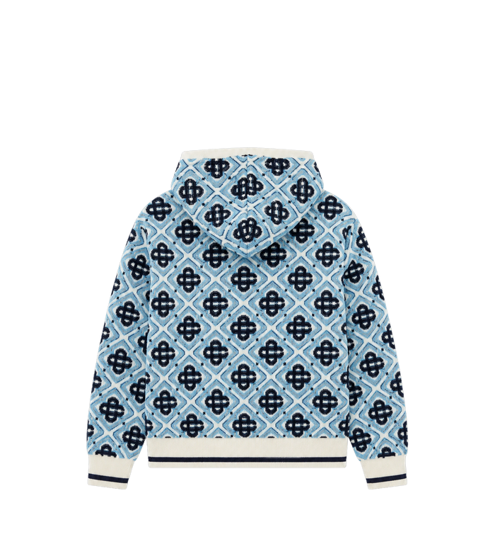 Kids Monogram Zip-Up sweatshirt met capuchon blauw