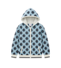 Kids Monogram Zip-Up sweatshirt met capuchon blauw