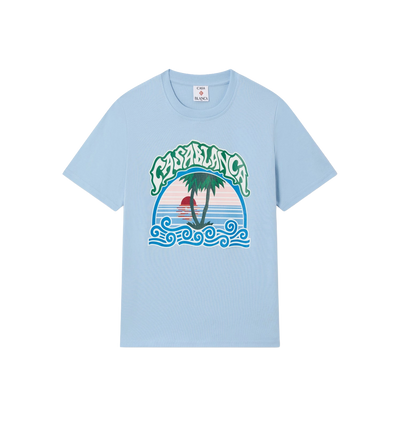 Kids Palmboom embleem T-shirt met korte mouwen blauw