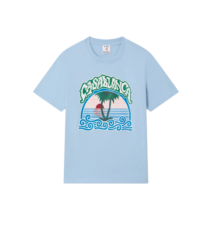 Kids Palmboom embleem T-shirt met korte mouwen blauw