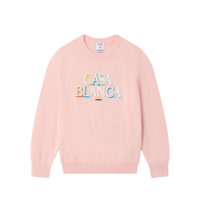 Kids Stacked Logo Jumper Pink