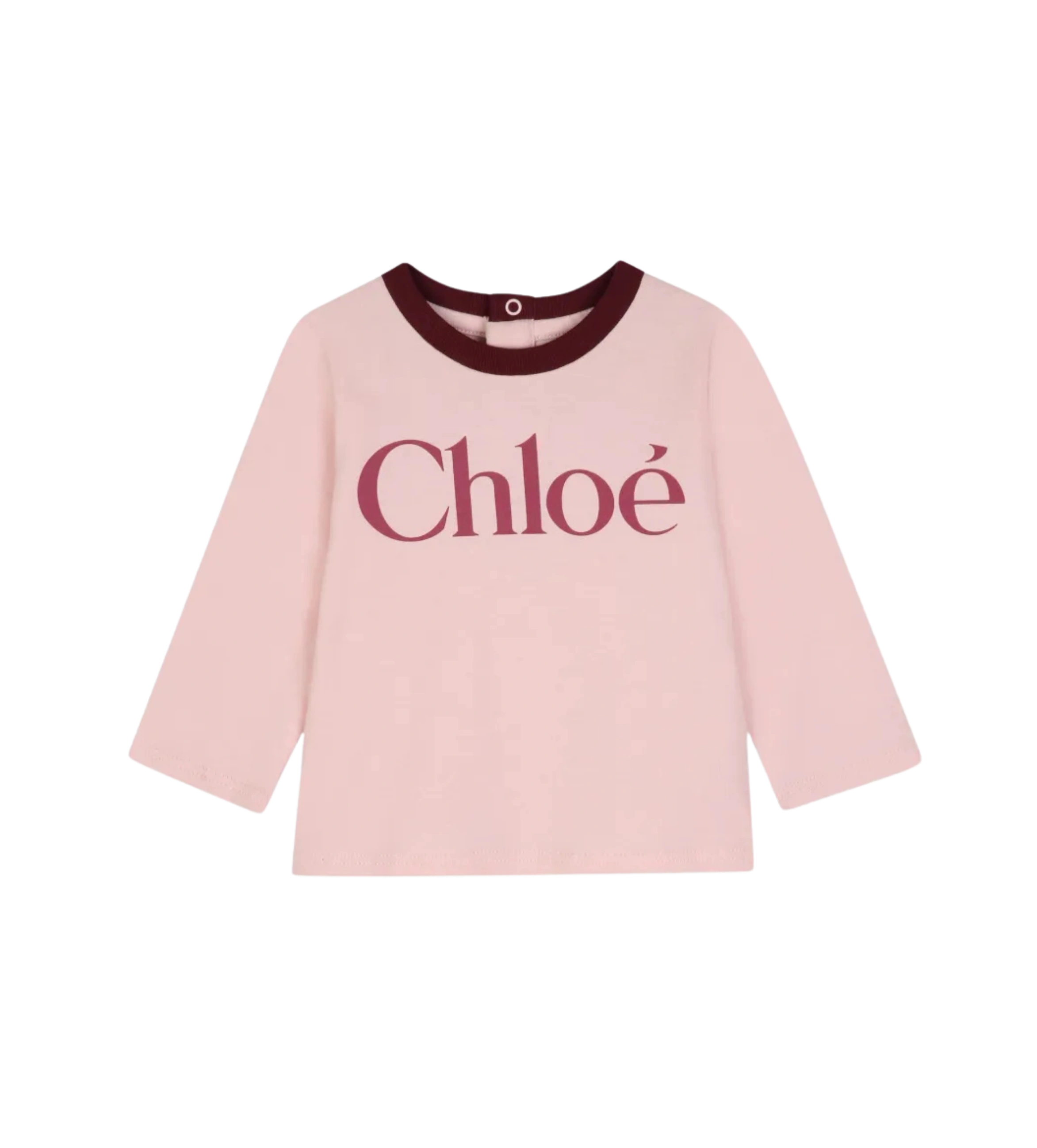 Baby Logo-Print Long-Sleeve T-Shirt Roze