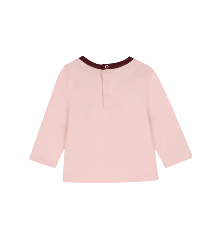 Baby Logo-Print Long-Sleeve T-Shirt Roze