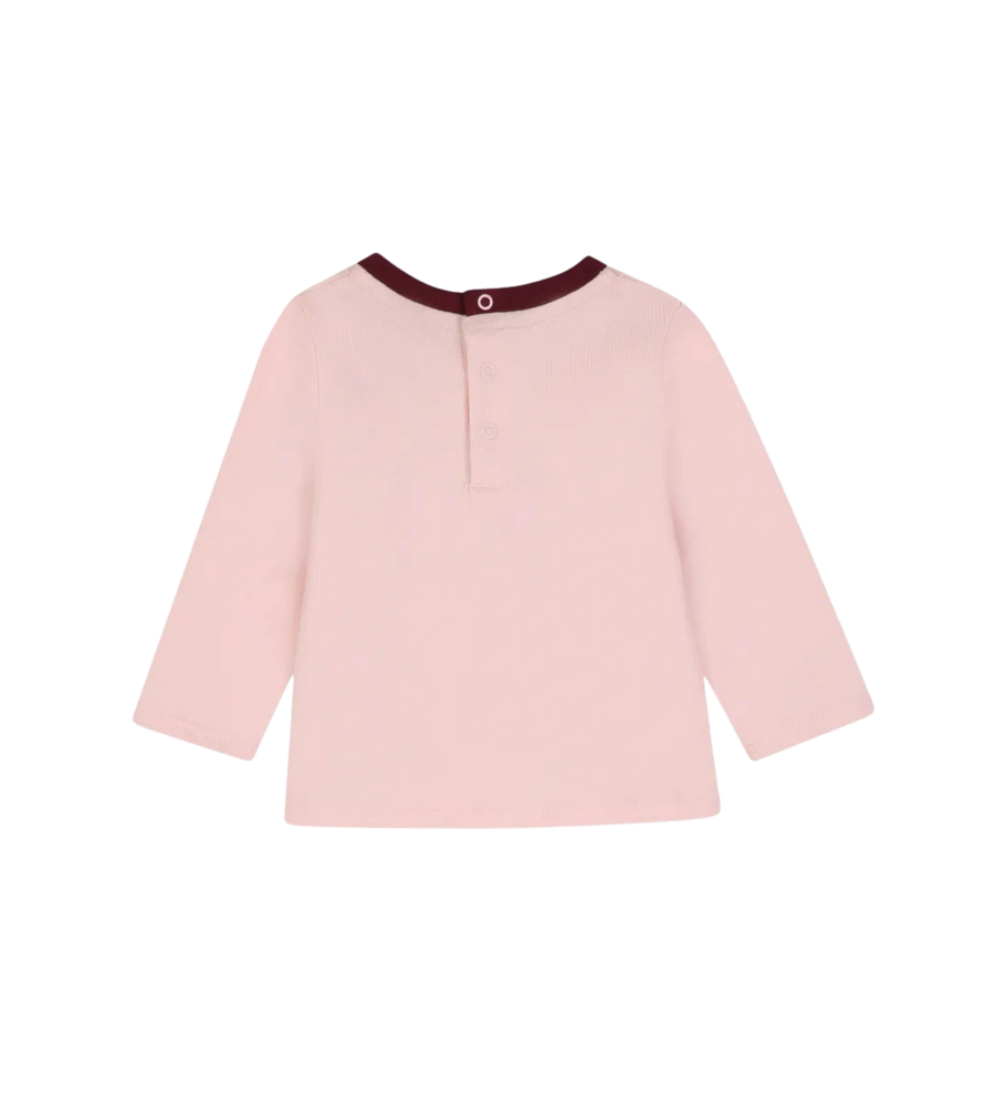 Baby Logo-Print Long-Sleeve T-Shirt Roze