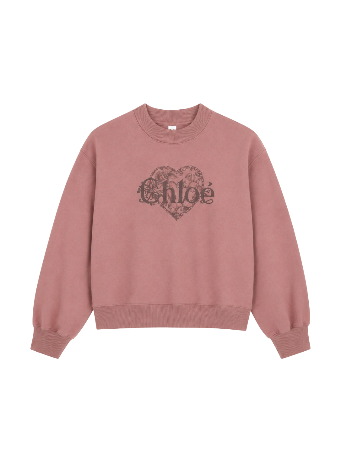 Kids Heart-Motif Logo-Print Sweater Dusty Pink
