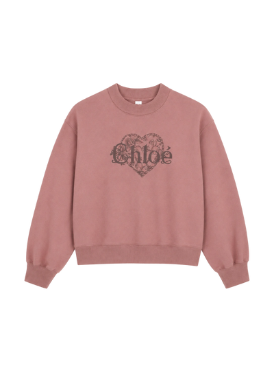 Kids Sweatshirt Hartpatroon Logoprint Roze