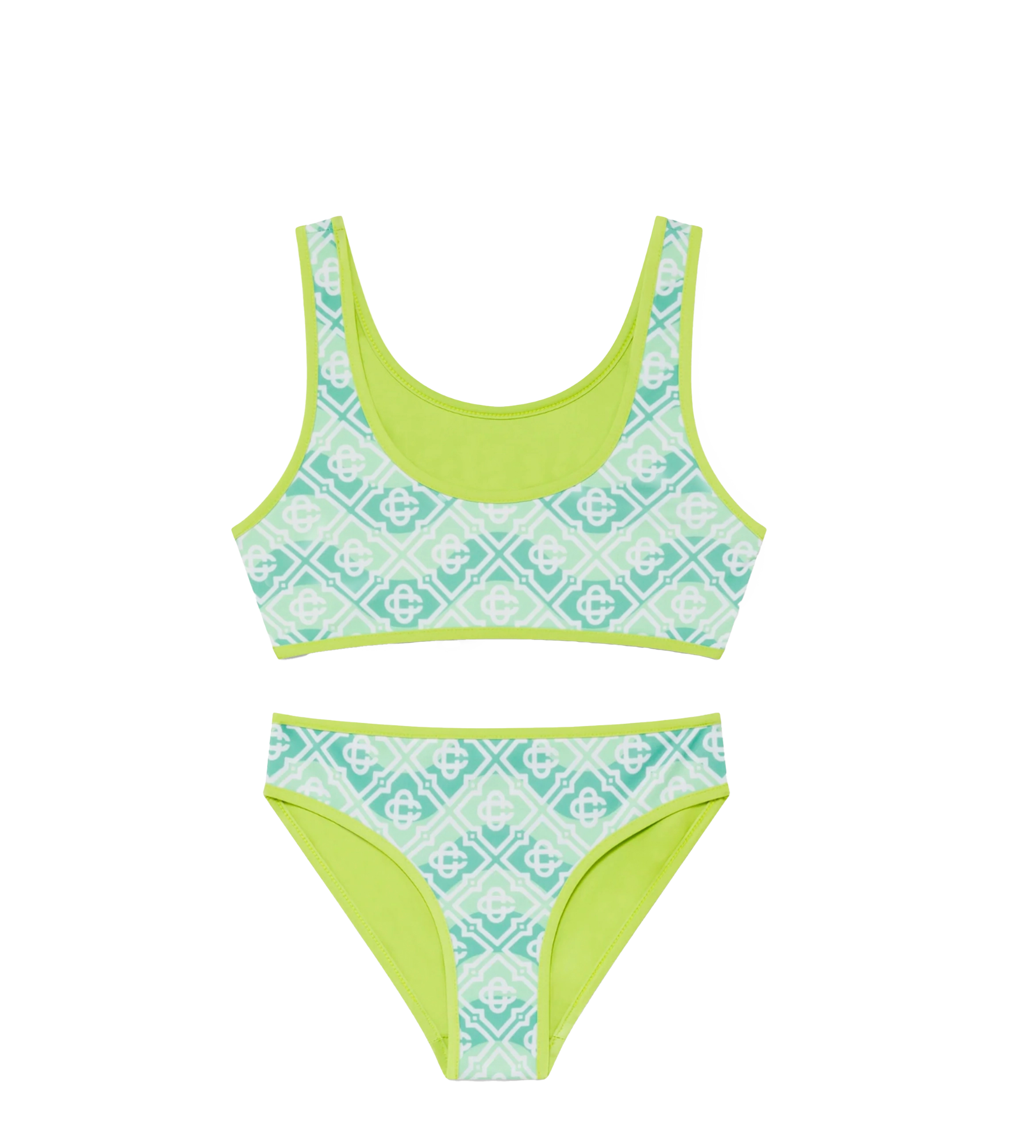 Casablanca Wavy Monogram Bikini Set in Green (Kids)
