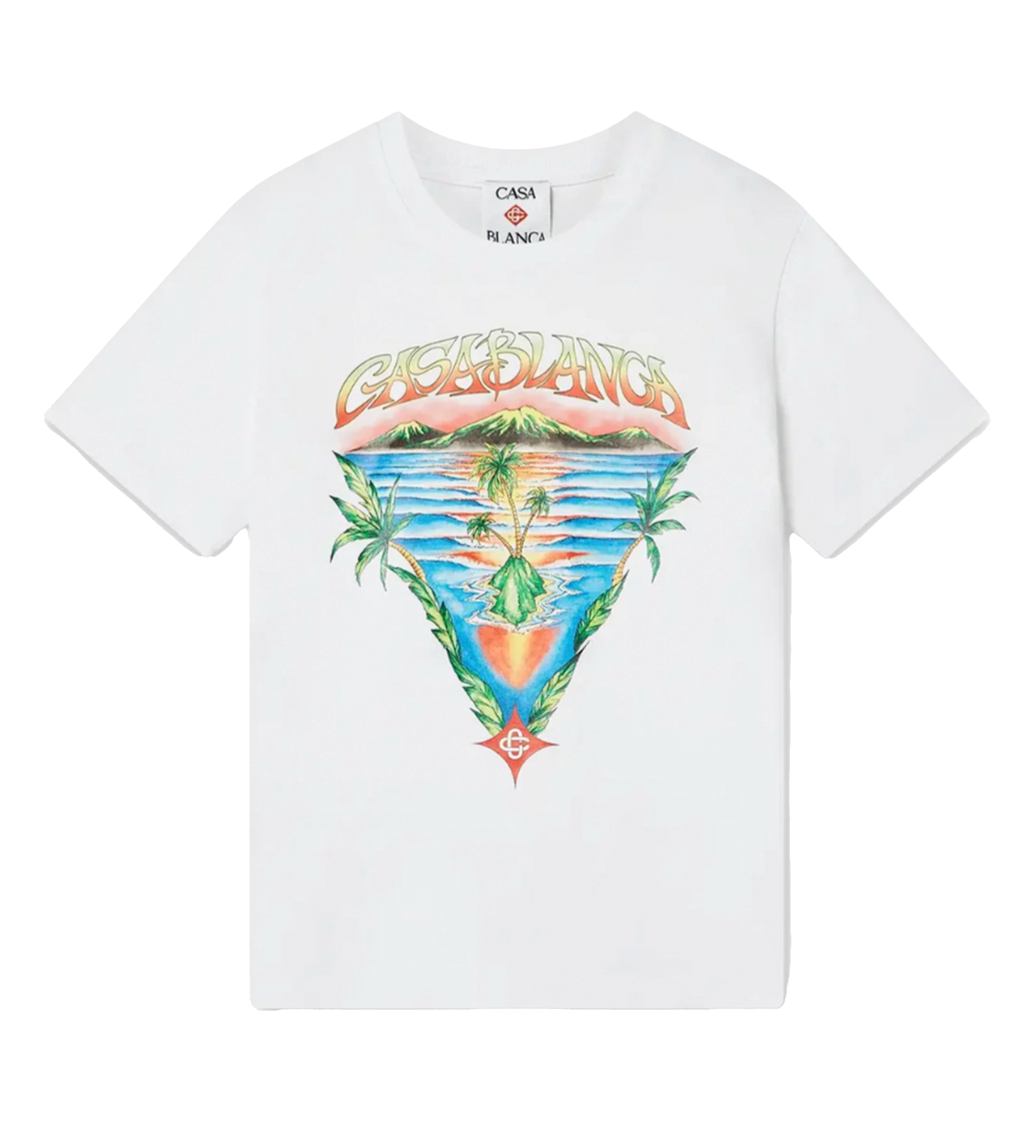 Casablanca Innocence Triangle Short Sleeve T-Shirt in White Multicolour (Kids)