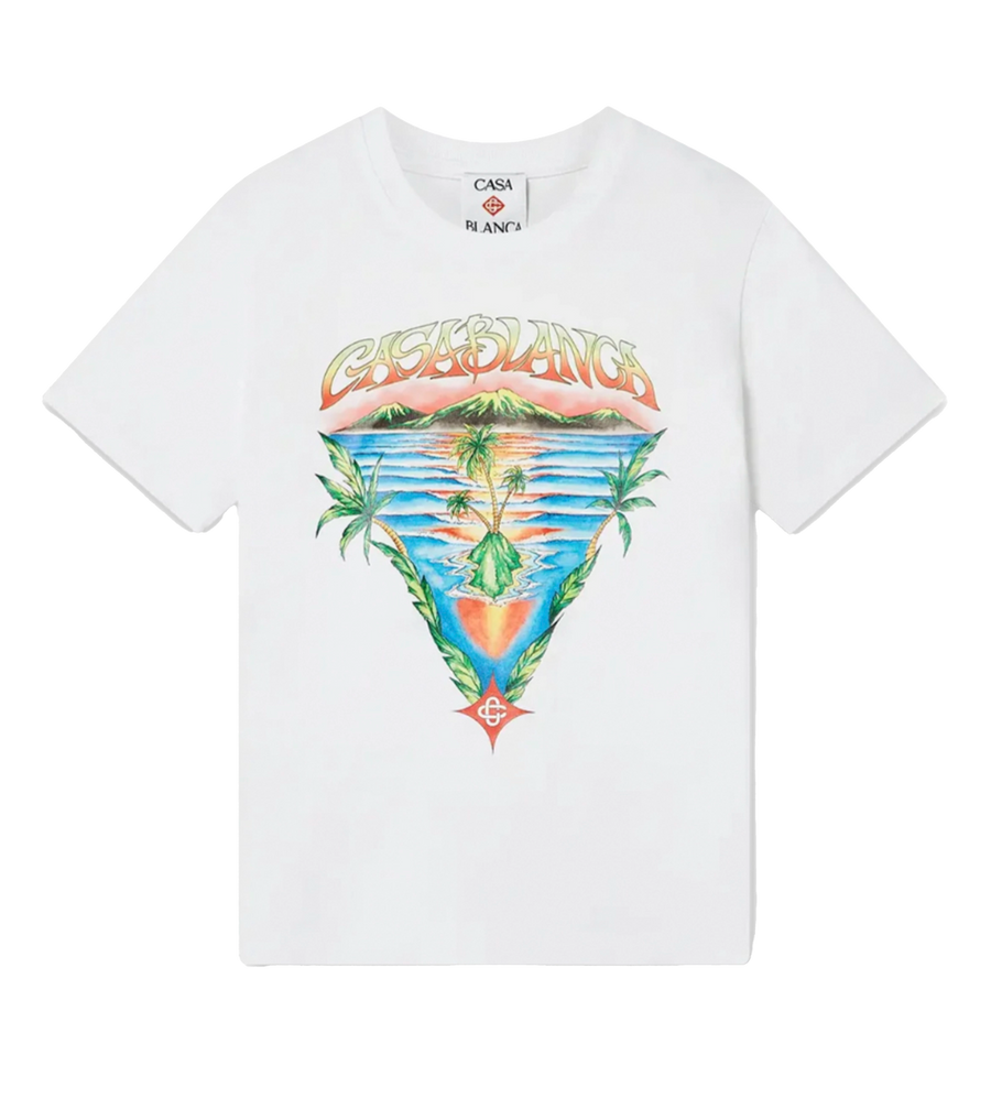 Casablanca Innocence Triangle Short Sleeve T-Shirt in White Multicolour (Kids)